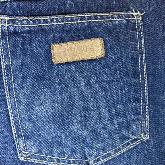 VTG 1980s GITANO 100% Cotton Denim Jean Midi Skirt Back Slit Women's Size 12 - Picture 6 of 8